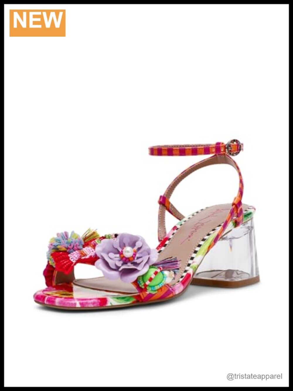 Betsey Johnson Merrily Block Heel Lace Up Heeled Sandal Ankle Strap Open Toe